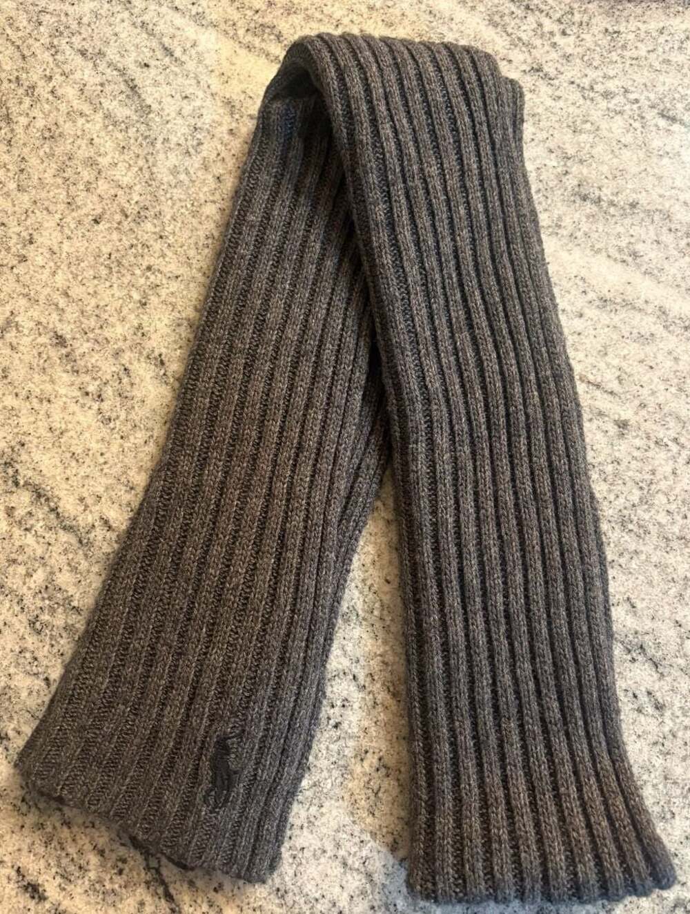 Polo Ralph Lauren Ribbed Lambswool Blend Scarf Gray